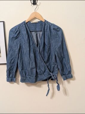 Madewell Blue Denim Top